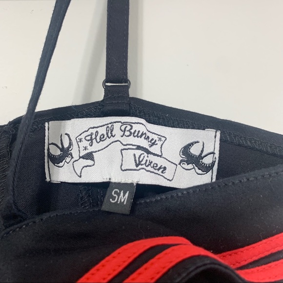 Hell Bunny Vixen Retro Red & Black Sailor Dress - Picture 5 of 5